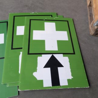 Schild A1; SFR; Umleitung Radweg, Pfeil geradeaus; Hochformatformat